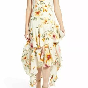 Leith Floral Dress with Asymmetrical Hem